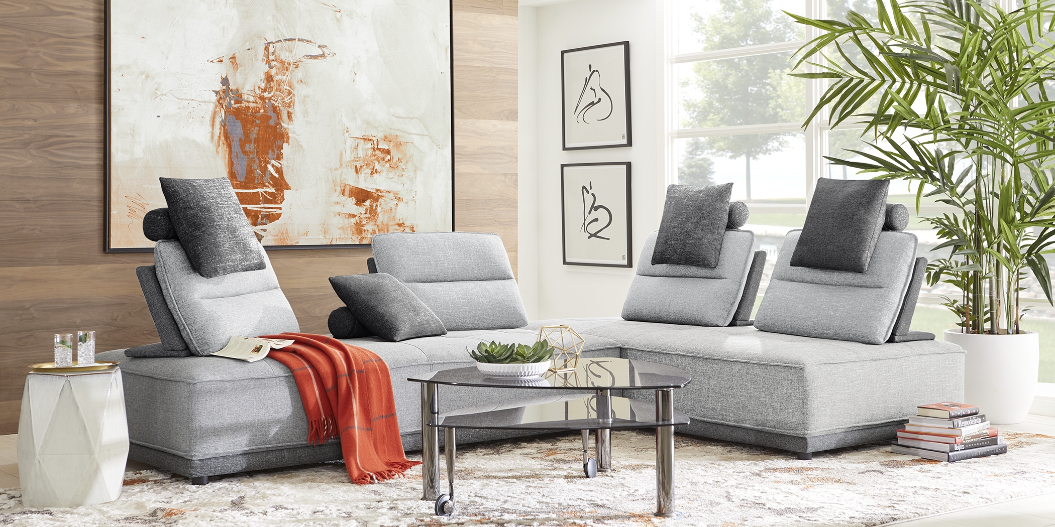 Riannon Light Gray 2 Pc Sectional - Thumbnail - Image 2