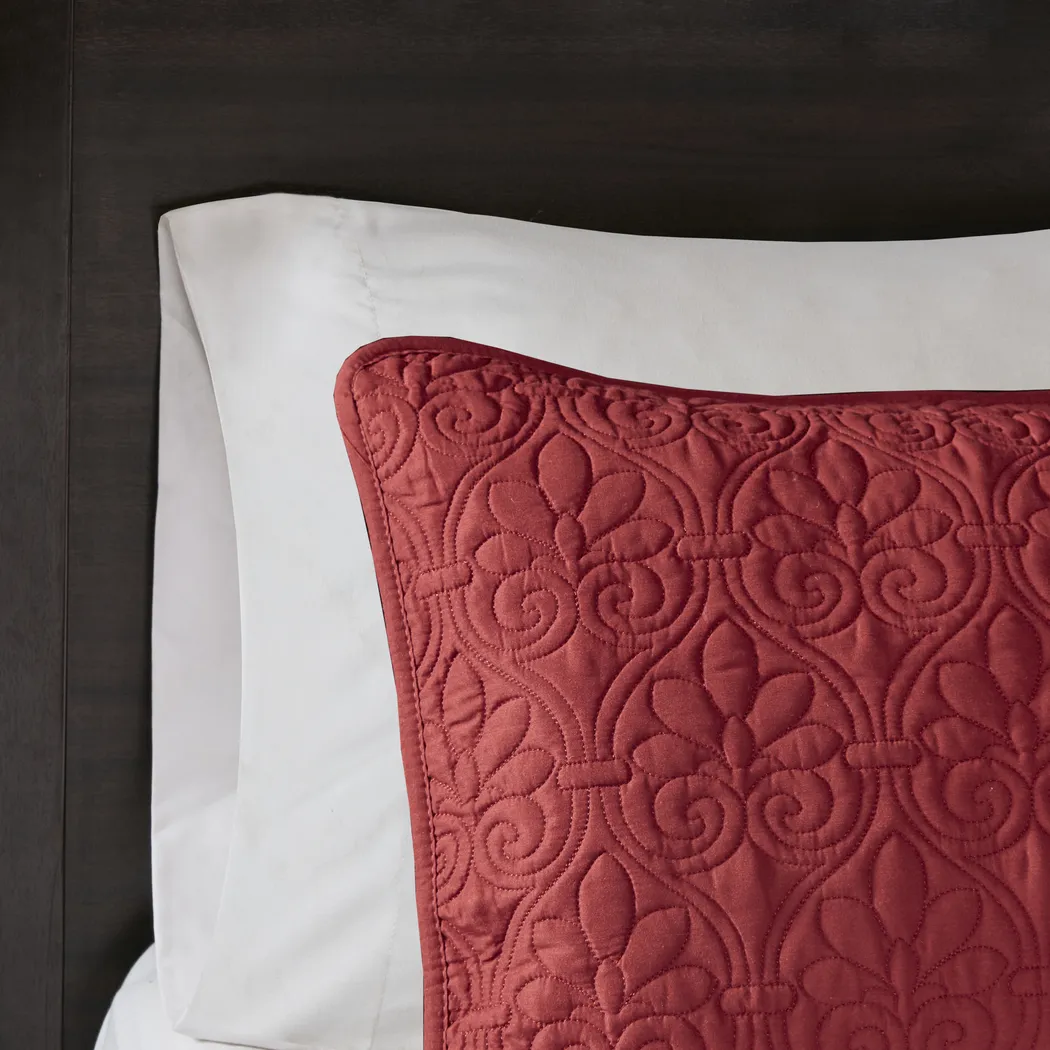 Riaz Red 3 Pc King Coverlet Set - Thumbnail - Image 5