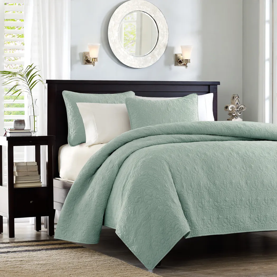 Riaz Seafoam 3 Pc King Coverlet Set - Thumbnail - Image 2