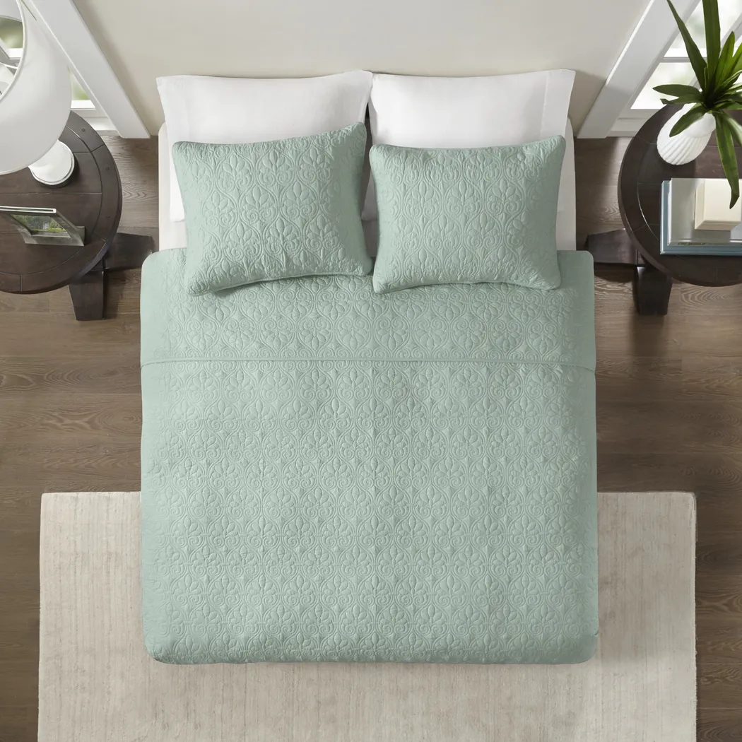Riaz Seafoam 3 Pc King Coverlet Set - Thumbnail - Image 3