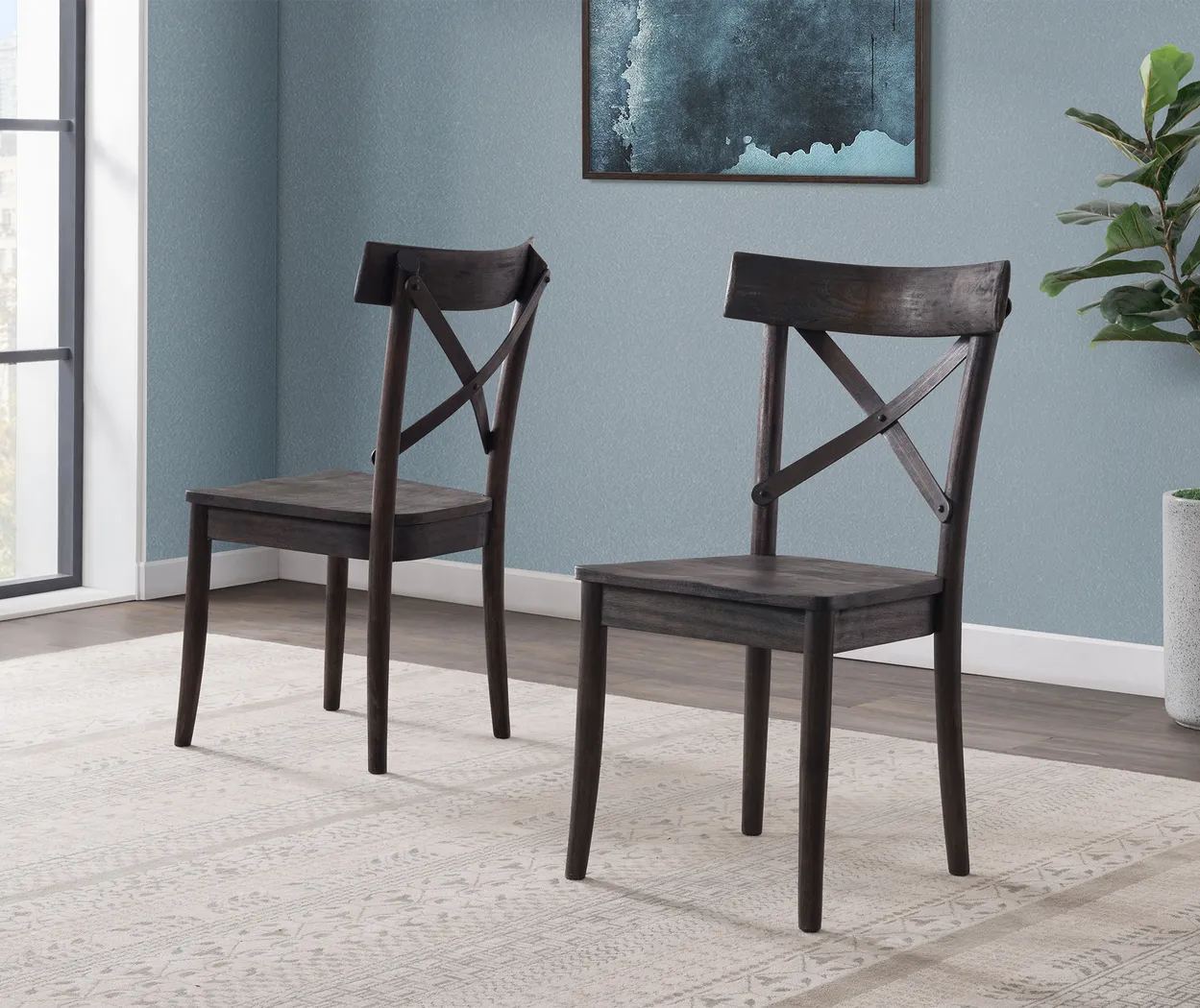 Riba Darl Brown Side Chair, Set of 2 - Thumbnail - Image 2
