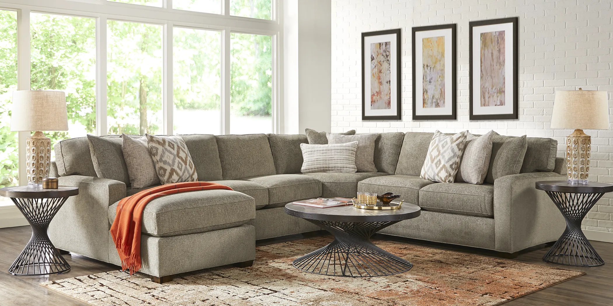 Richmond Hill Cocoa 4 Pc Sleeper Sectional - Thumbnail - Image 2