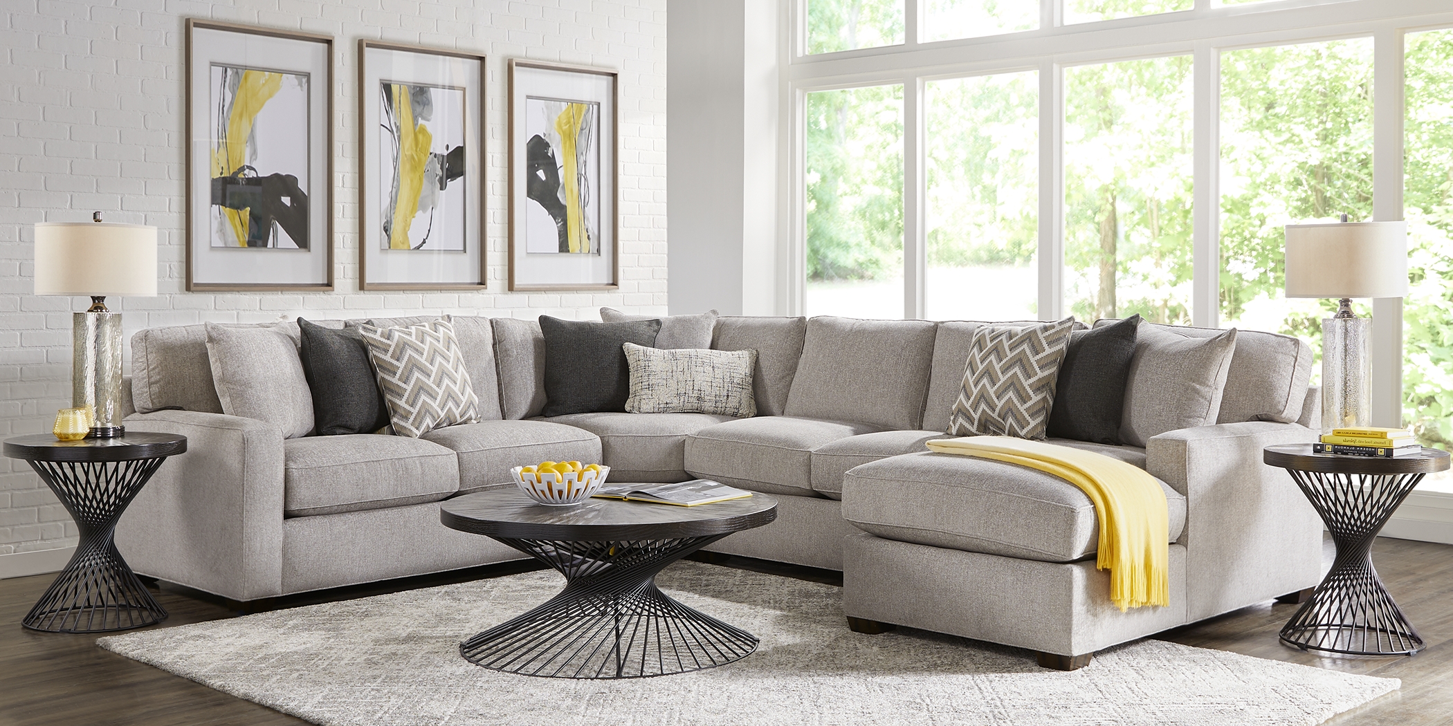 Richmond Hill Dove 4 Pc Gel Foam Sleeper Sectional - Thumbnail - Image 2