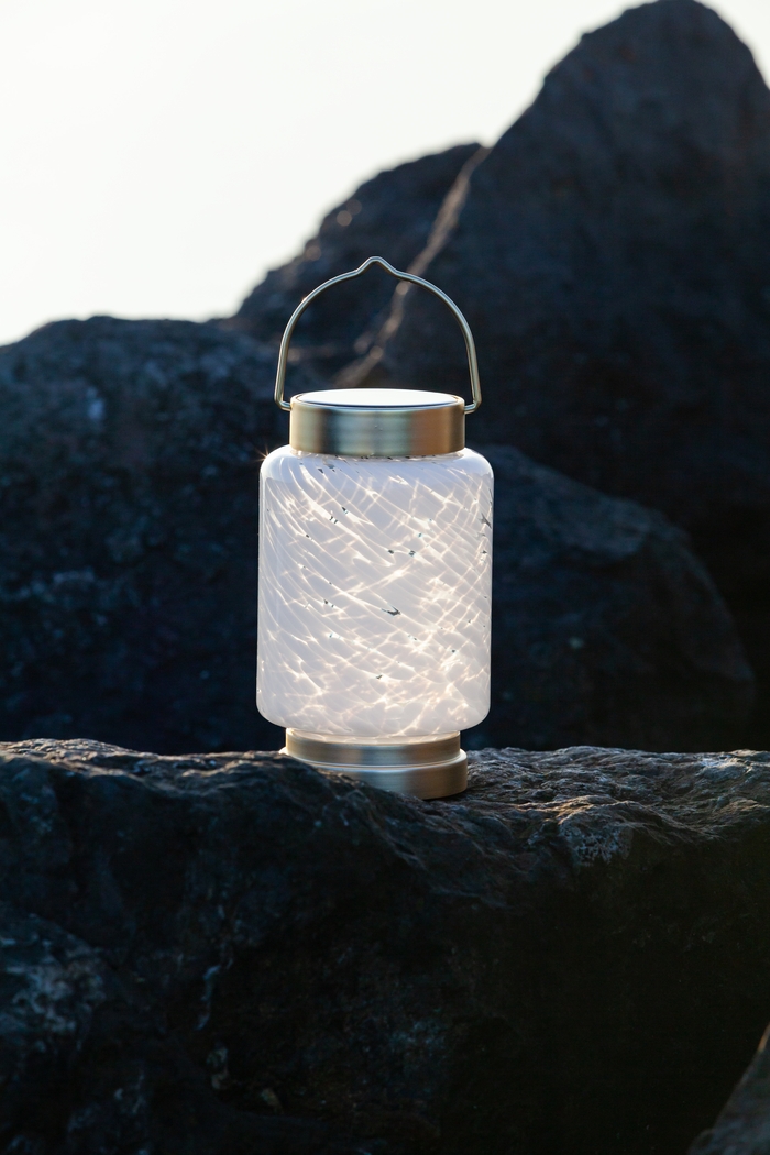 Ricon Isle Outdoor White Solar Lantern - Thumbnail - Image 2