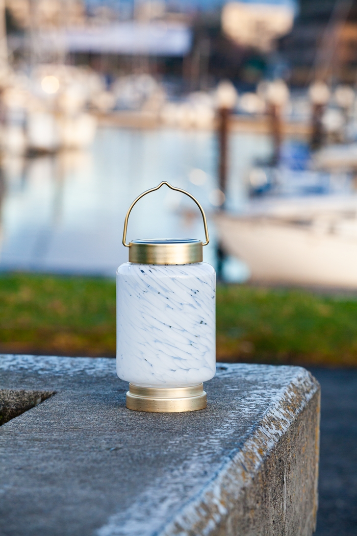 Ricon Isle Outdoor White Solar Lantern - Thumbnail - Image 5