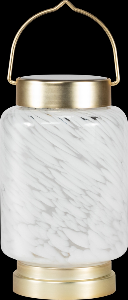 Ricon Isle Outdoor White Solar Lantern - Thumbnail - Image 1