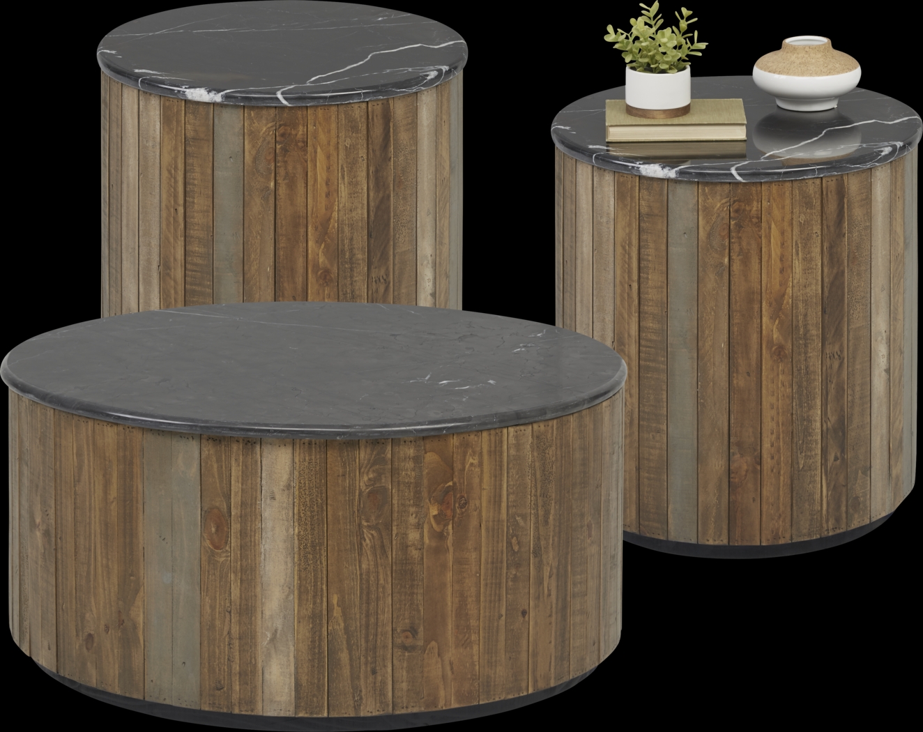 Ridge Lane Brown 3 Pc Table Set - Thumbnail - Image 1