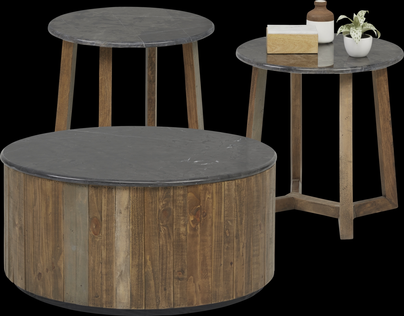 Ridge Lane Brown 3 Pc Table Set - Thumbnail - Image 1