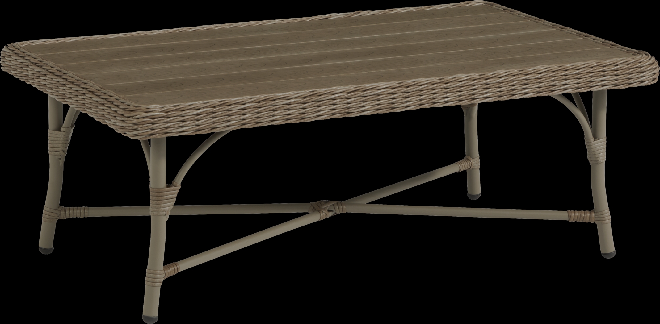 Ridgecrest Brown 4 Pc Outdoor Loveseat Seating Set with Pebble Cushions - Thumbnail - Image 7