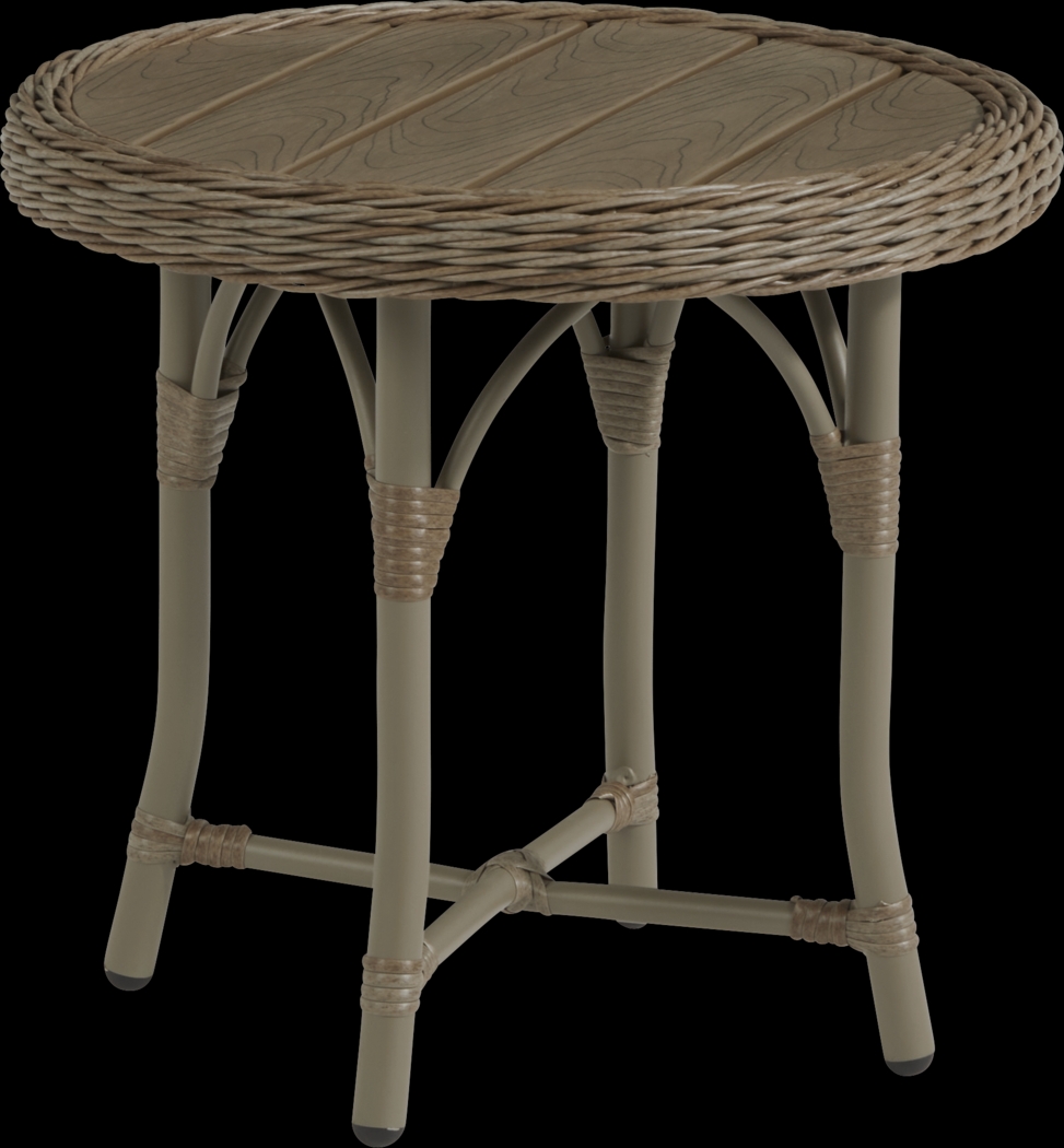Ridgecrest Brown Outdoor Round End Table - Thumbnail - Image 1