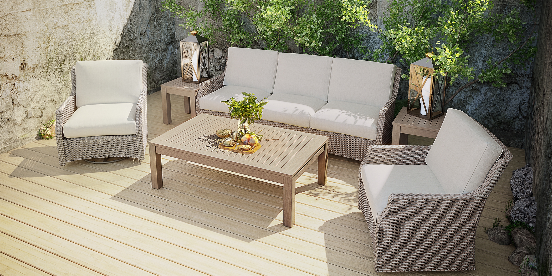 Ridgecrest Gray Outdoor Swivel Chair - Thumbnail - Image 3