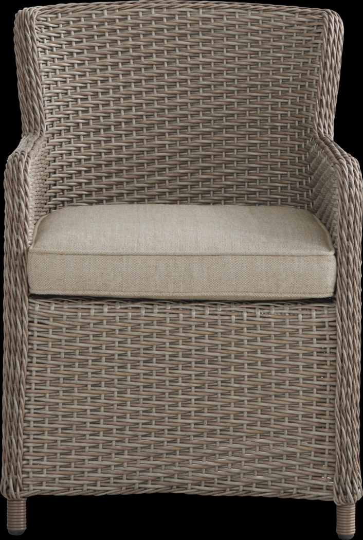 Ridgecrest Brown Outdoor Arm Chair with Pebble Cushions - Thumbnail - Image 2