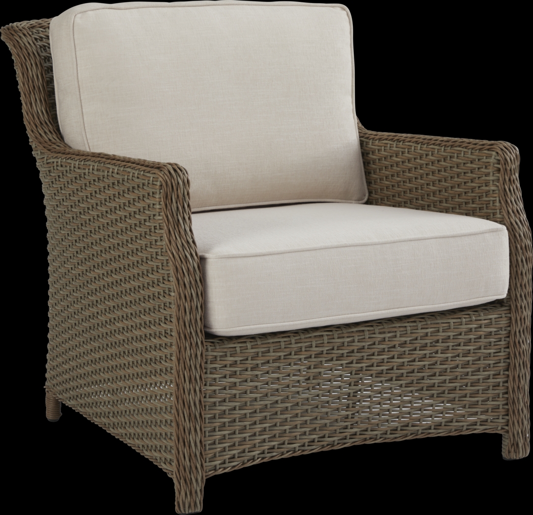 Ridgecrest Gray 4 pc Outdoor Sofa Seating Set With Parchment Cushions - Thumbnail - Image 3