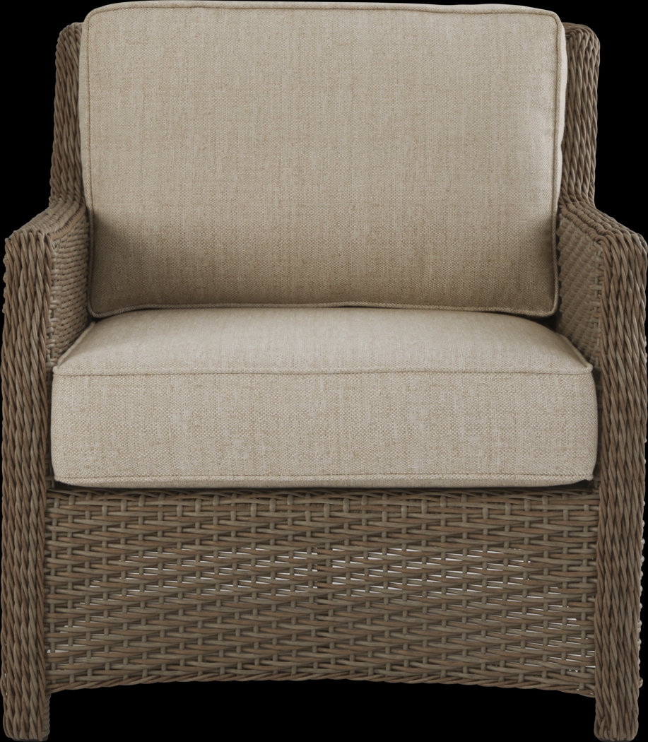 Ridgecrest Brown 4 Pc Outdoor Loveseat Seating Set with Pebble Cushions - Thumbnail - Image 5