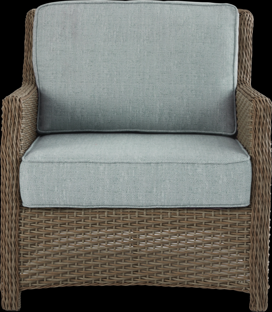 Ridgecrest Brown 4 Pc Outdoor Sofa Seating Set with Seafoam Cushions - Thumbnail - Image 5