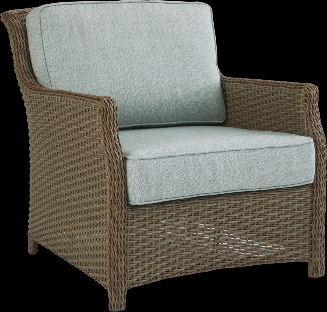 Ridgecrest Brown 4 Pc Outdoor Sofa Seating Set with Seafoam Cushions - Thumbnail - Image 4