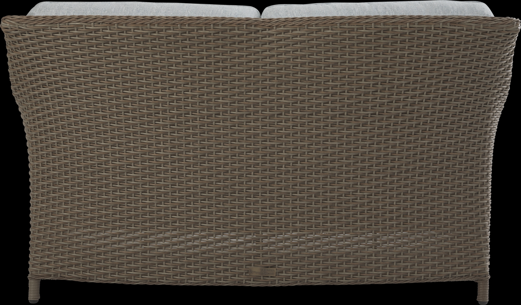 Ridgecrest Gray 4 pc Outdoor Loveseat Seating Set With Seafoam Cushions - Thumbnail - Image 3