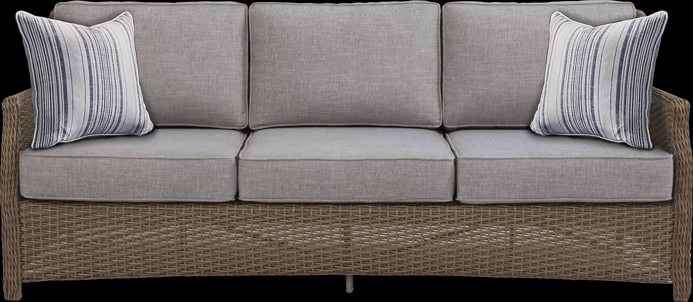 Ridgecrest Gray 4 pc Outdoor Sofa Seating Set With Slate Cushions - Thumbnail - Image 2