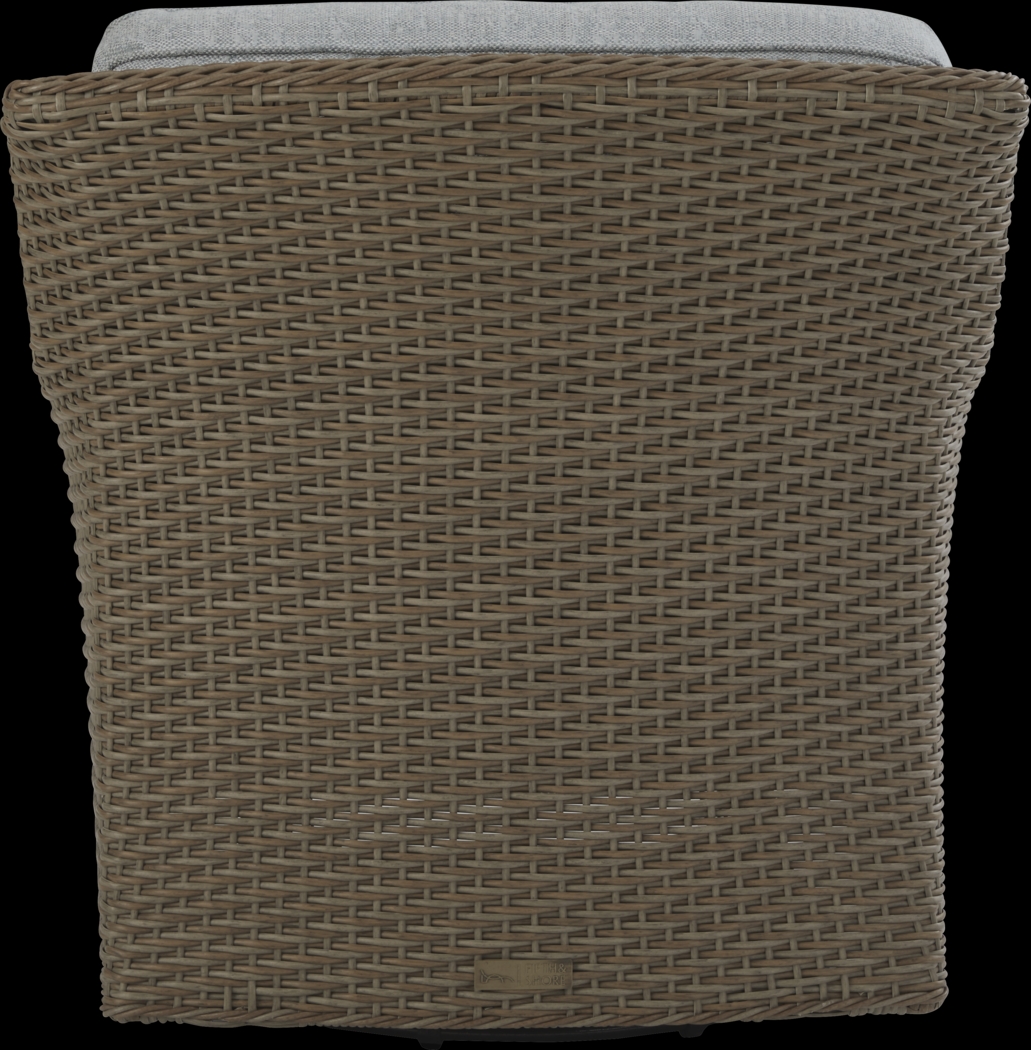 Ridgecrest Brown Outdoor Swivel Club Chair with Seafoam Cushions - Thumbnail - Image 3