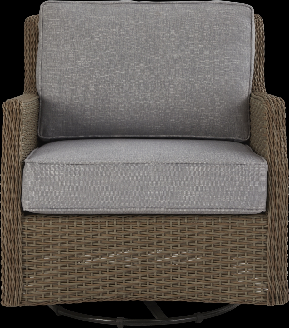 Ridgecrest Brown Outdoor Swivel Club Chair With Slate Cushions - Thumbnail - Image 2