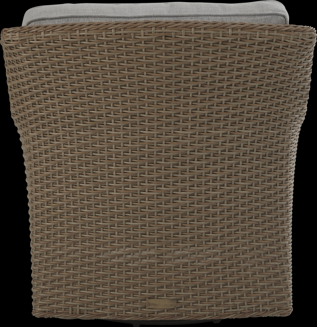 Ridgecrest Brown Outdoor Swivel Club Chair With Slate Cushions - Thumbnail - Image 3