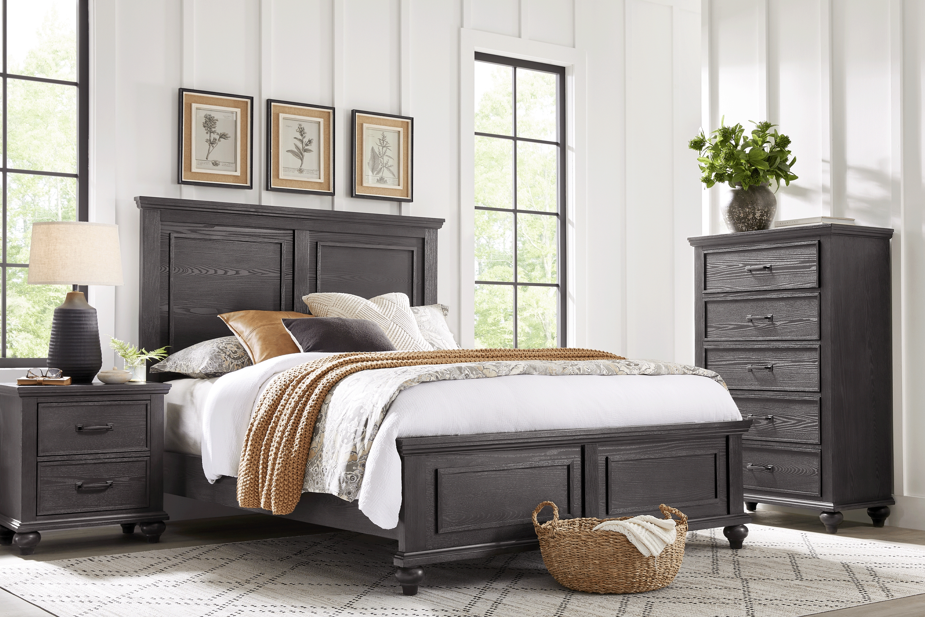 Ridgefield Ebony 5 Pc Queen Panel Bedroom - Thumbnail - Image 1