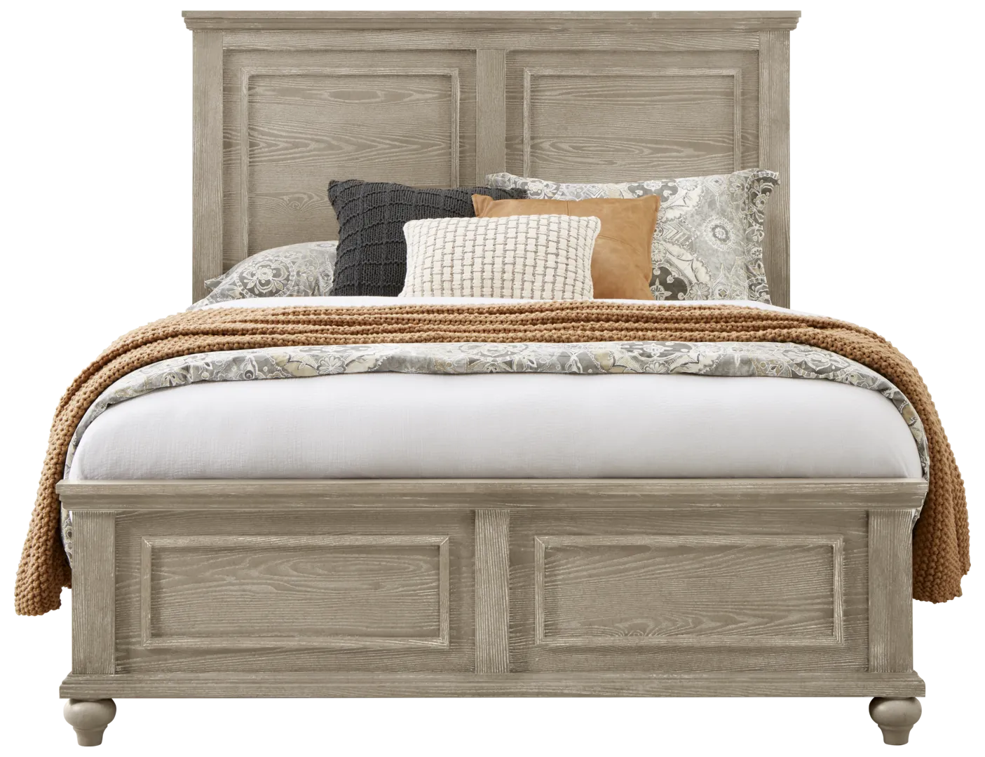 natural 3 pc king panel bed