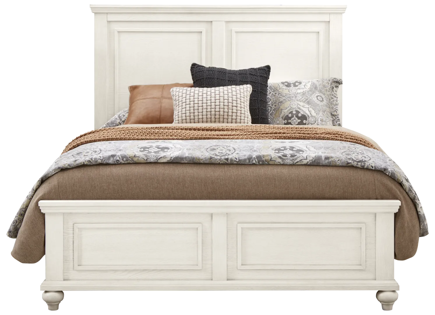 white 3 pc king panel bed
