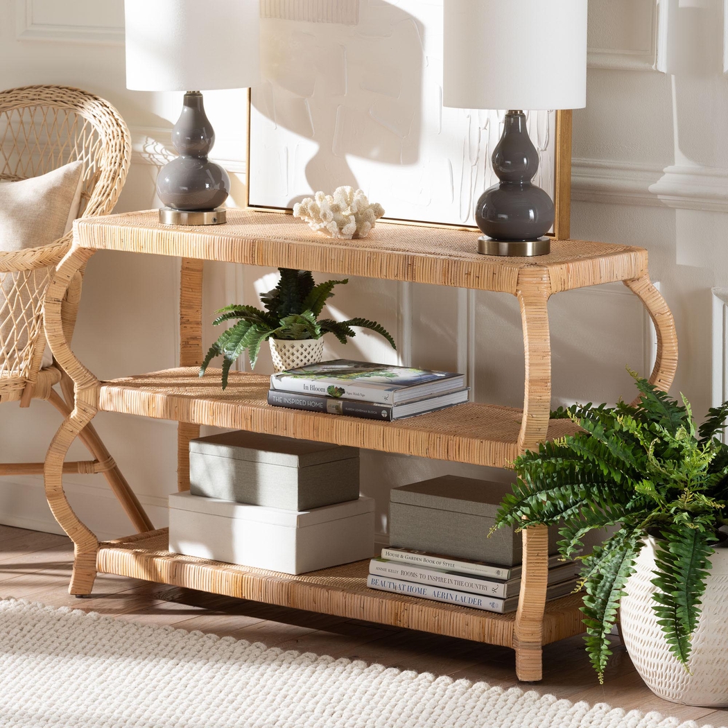 Ridgefly Light Brown Console Table - Thumbnail - Image 2