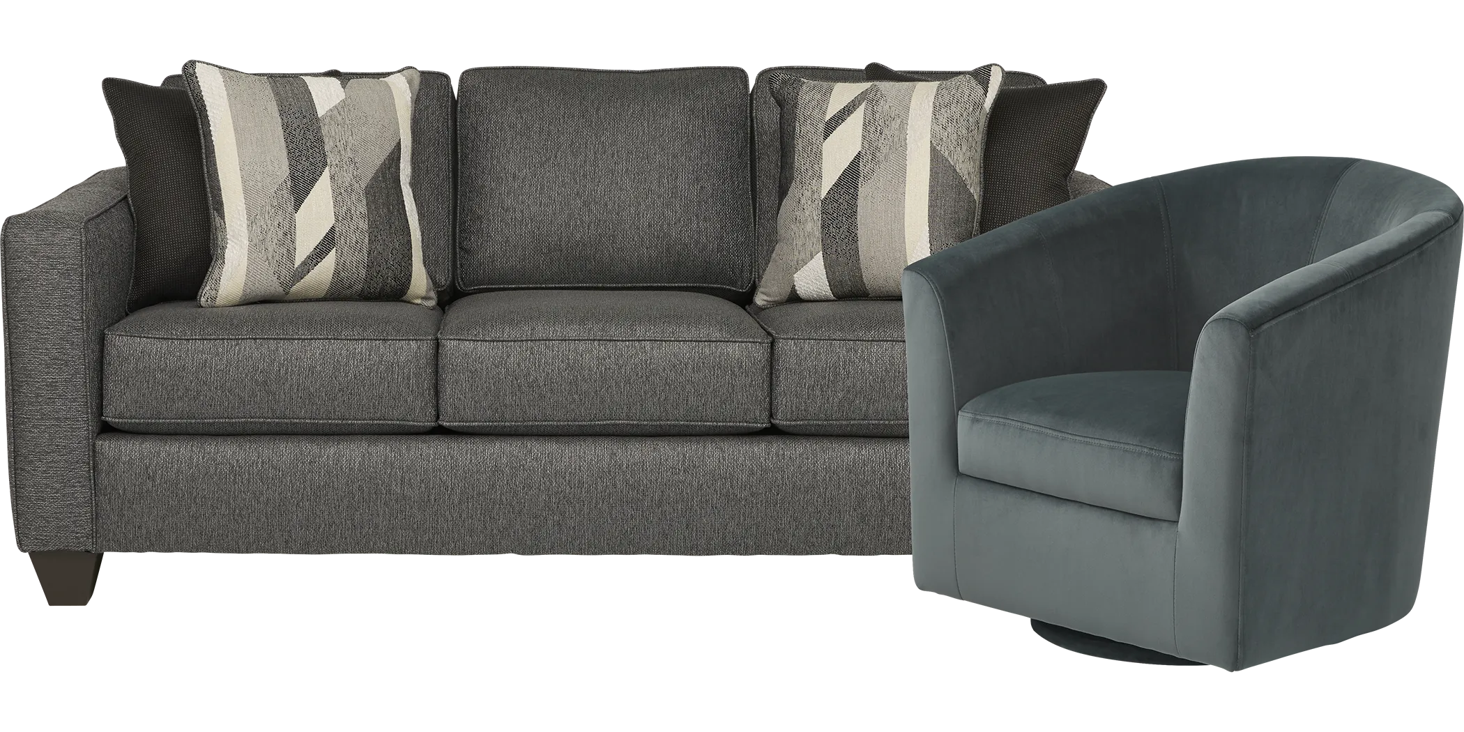Ridgewater Graphite Sofa with Gray Accent Chair - Thumbnail - Image 1