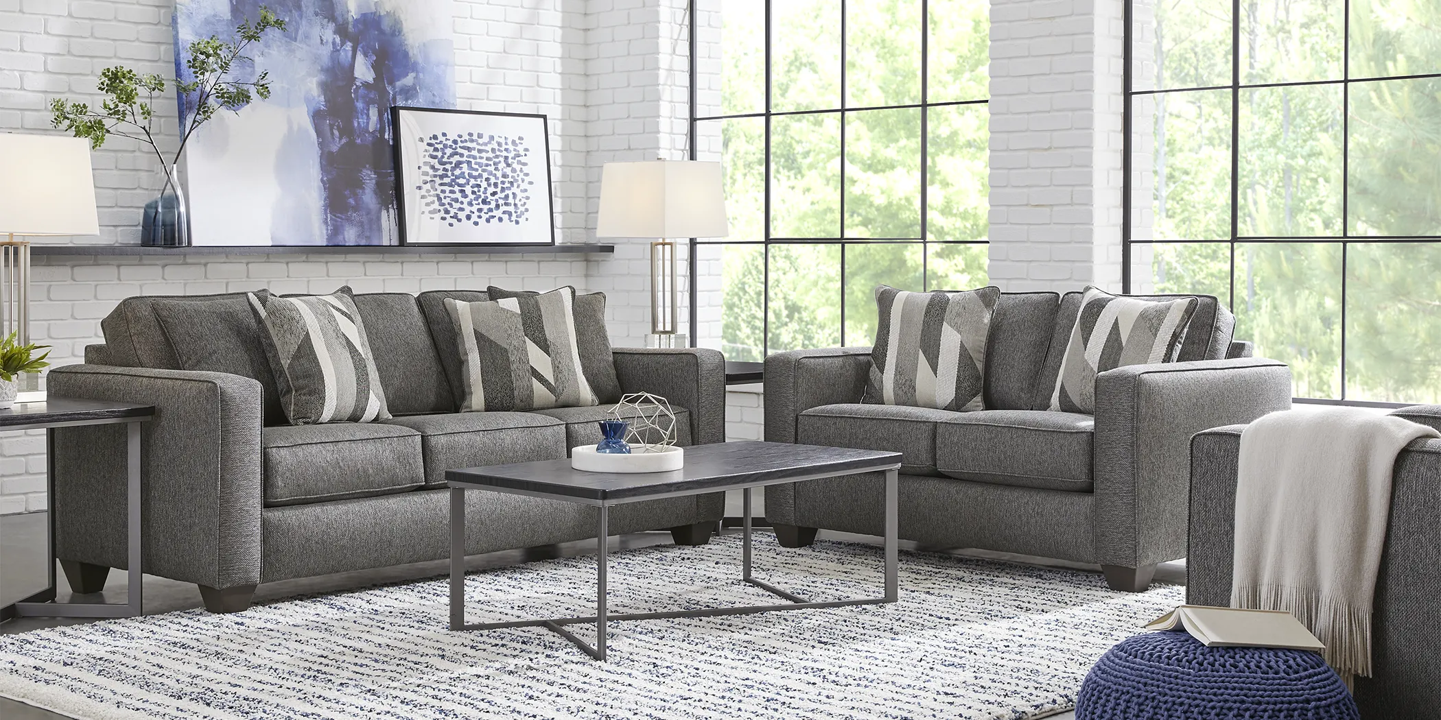 Ridgewater Graphite 3 Pc Living Room - Thumbnail - Image 1