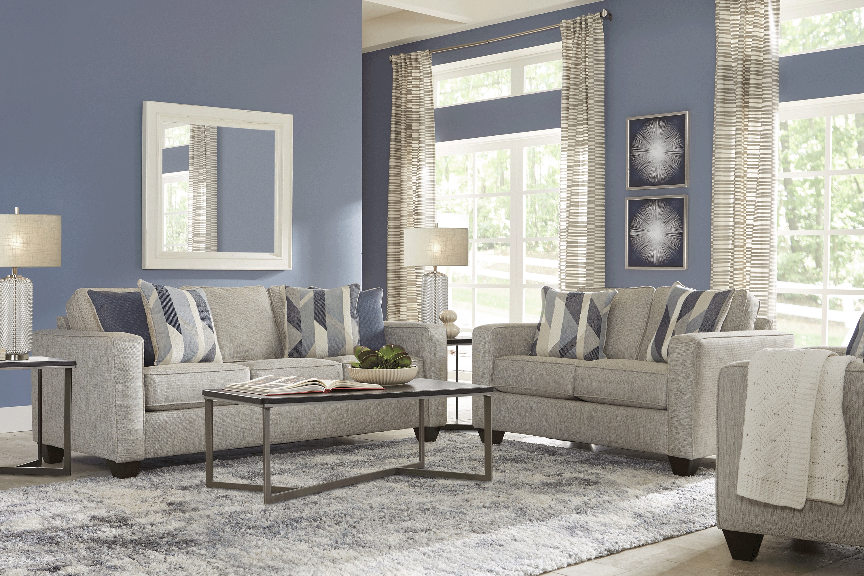 Ridgewater Light Gray 2 Pc Living Room - Thumbnail - Image 1