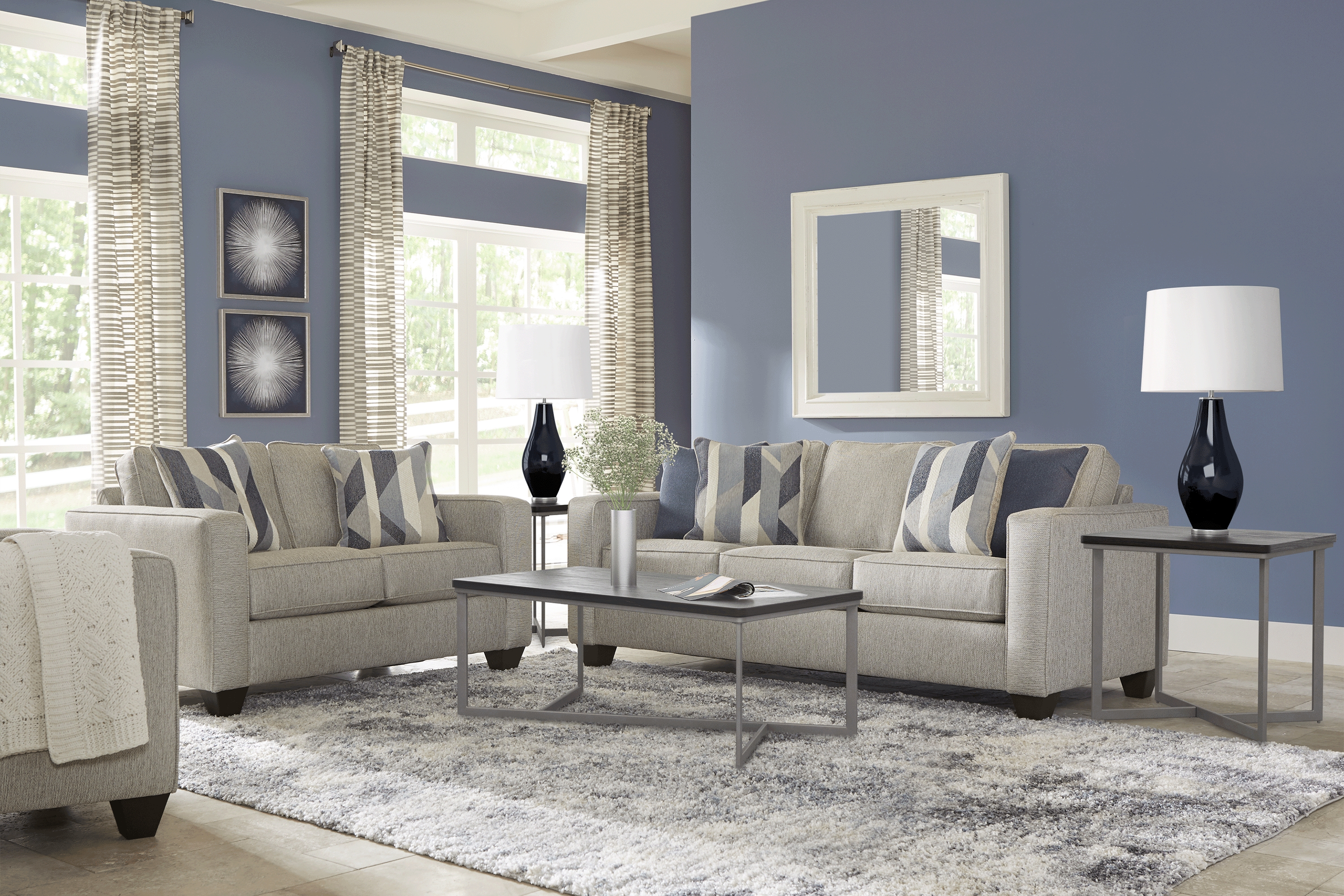 Ridgewater Light Gray 7 Pc Living Room - Thumbnail - Image 1