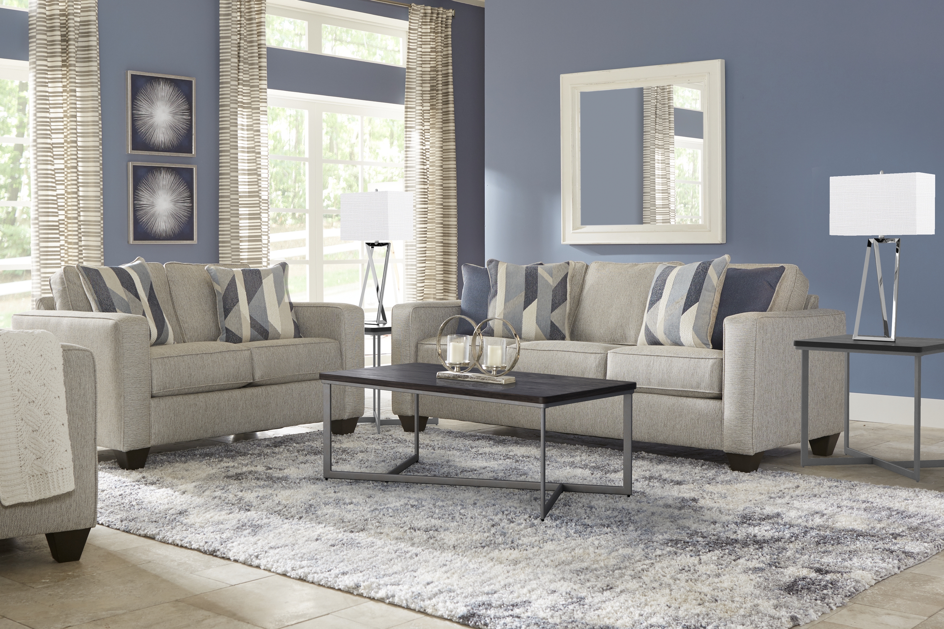 Ridgewater Light Gray 8 Pc Living Room - Thumbnail - Image 1