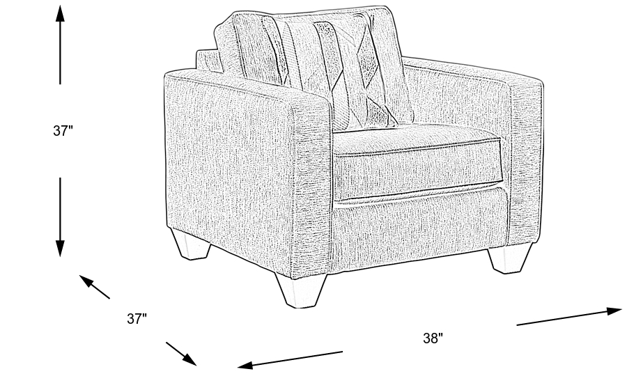 Dimension Image. Please refer to the Dimension Tab on this page for dimension details.