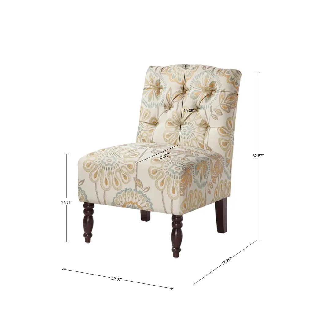Rietta Cream Accent Chair - Thumbnail - Image 6