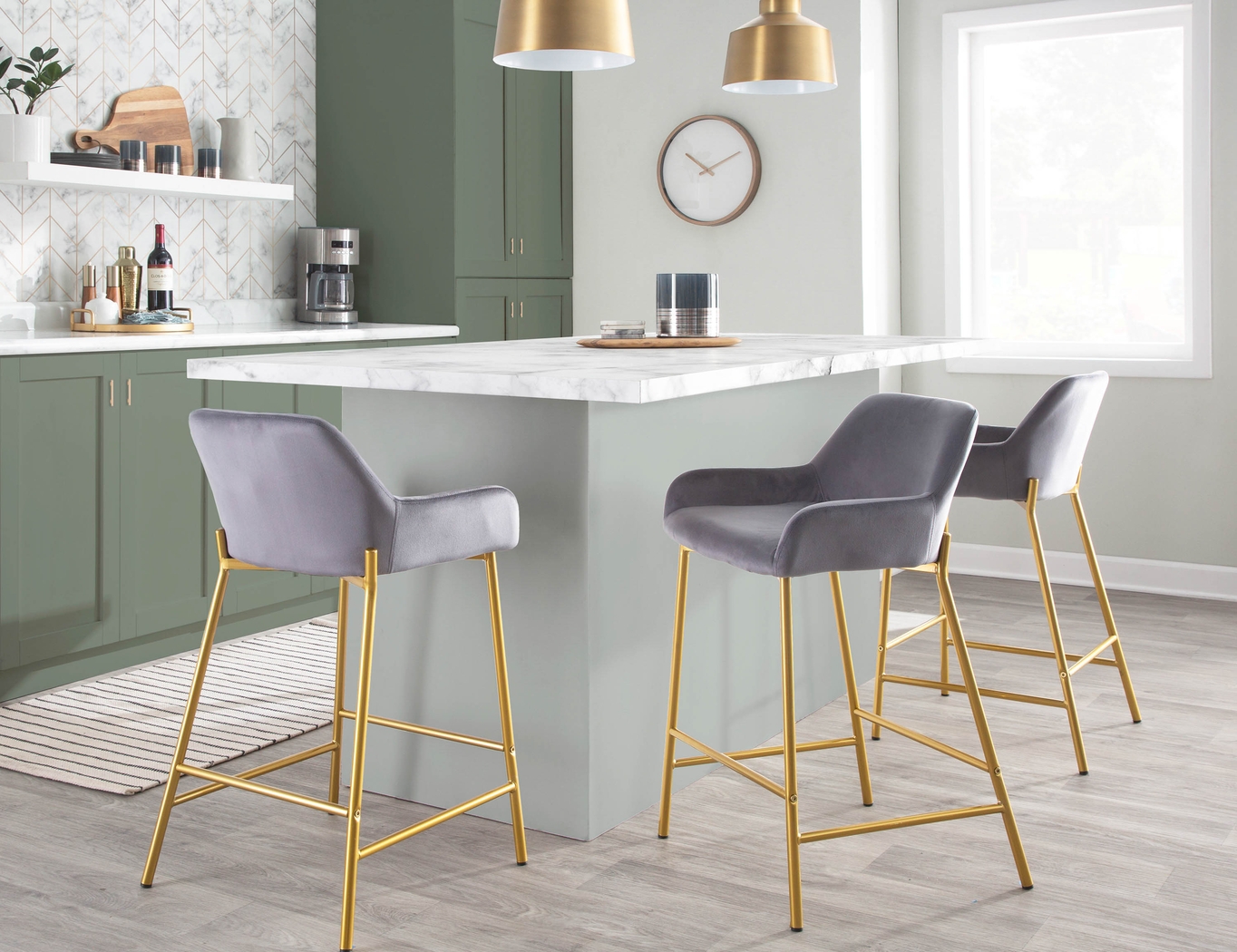 Rimcrest I Silver Counter Height Stool Set of 2 - Thumbnail - Image 9