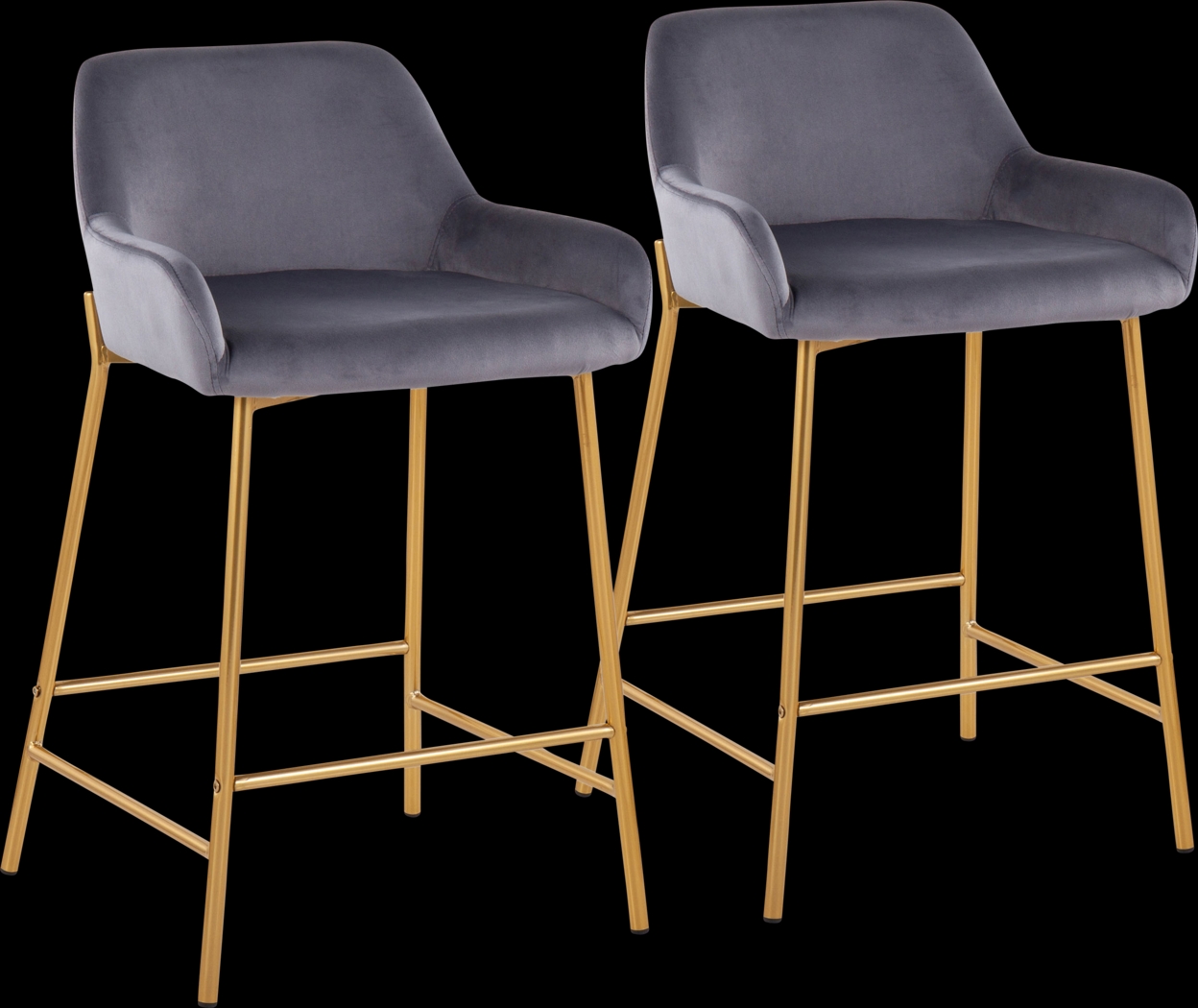 Rimcrest I Silver Counter Height Stool Set of 2 - Thumbnail - Image 1