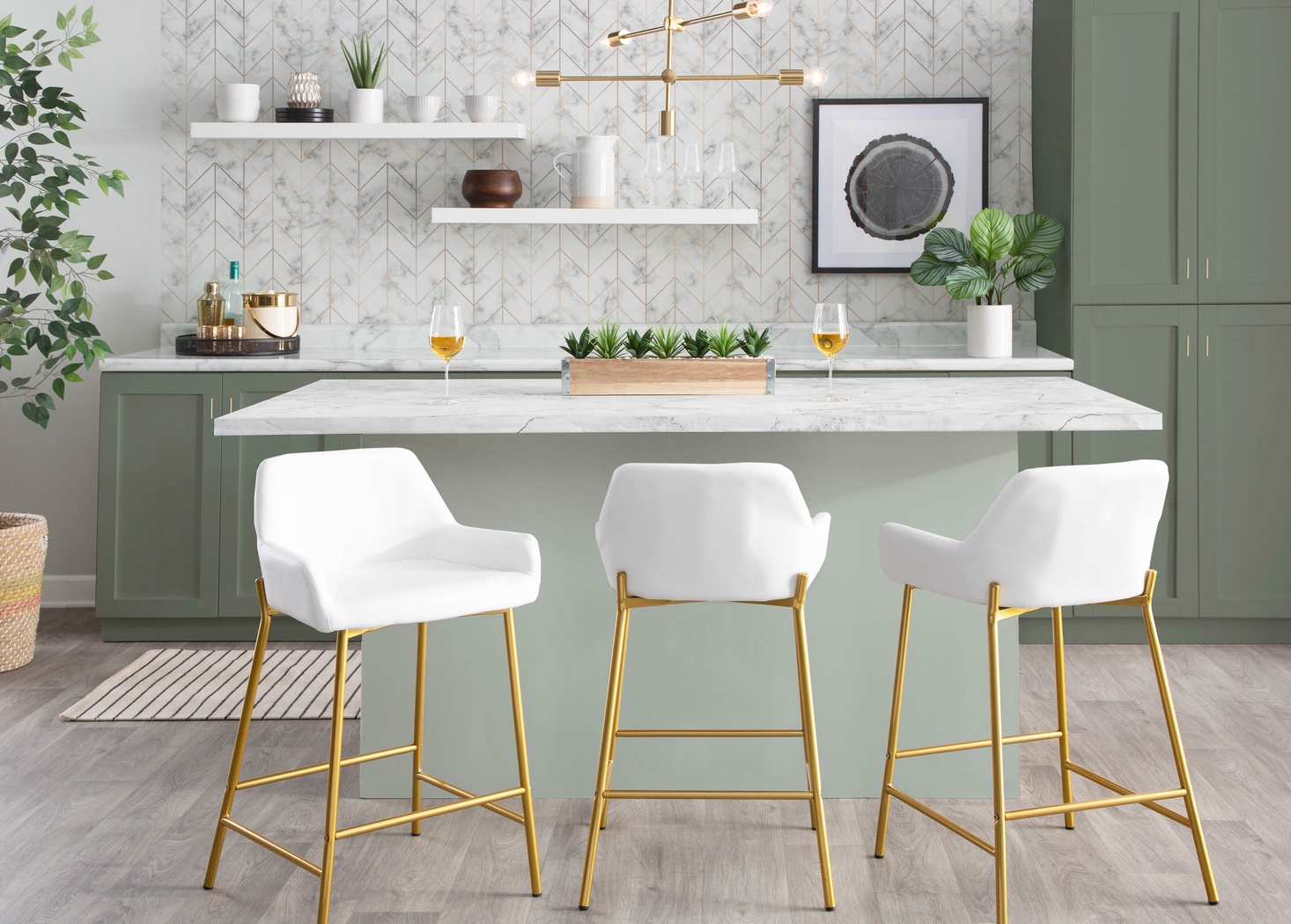 Rimcrest I White Counter Height Stool Set of 2 - Thumbnail - Image 8