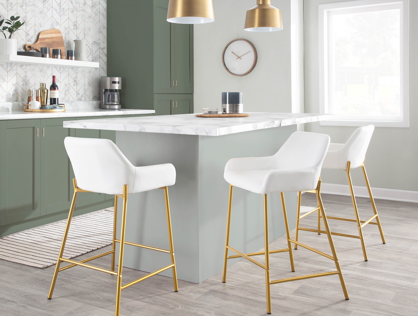 Rimcrest I White Counter Height Stool Set of 2 - Thumbnail - Image 9