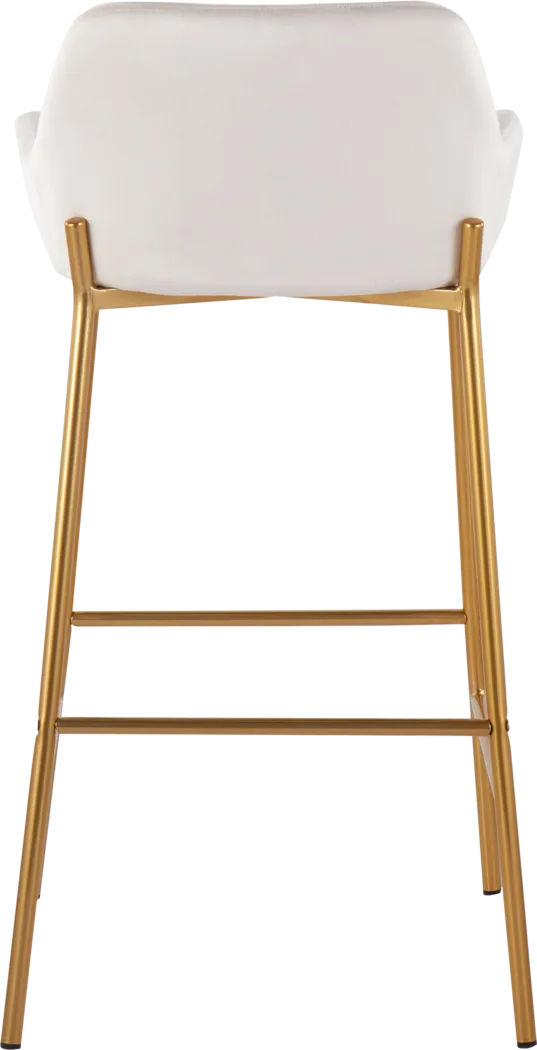 Rimcrest I White Velvet Barstool Set of 2 - Thumbnail - Image 5