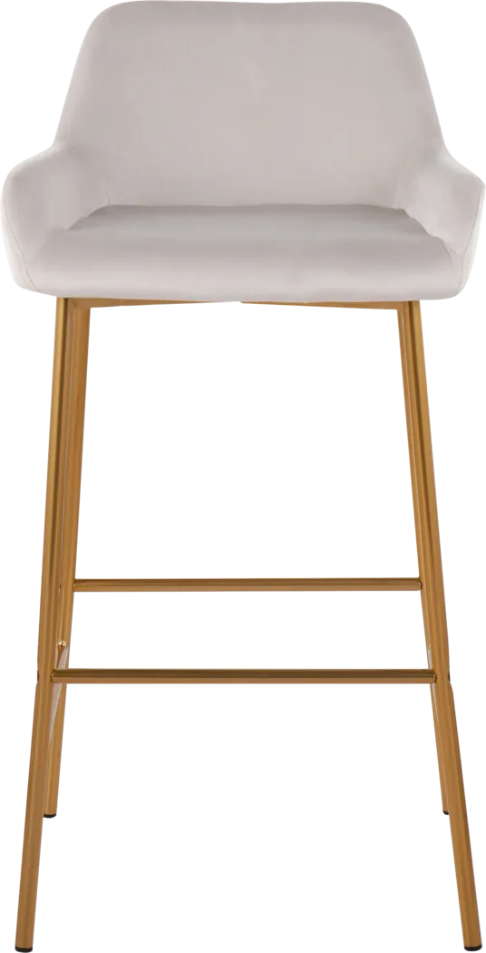 Rimcrest I White Velvet Barstool Set of 2 - Thumbnail - Image 6