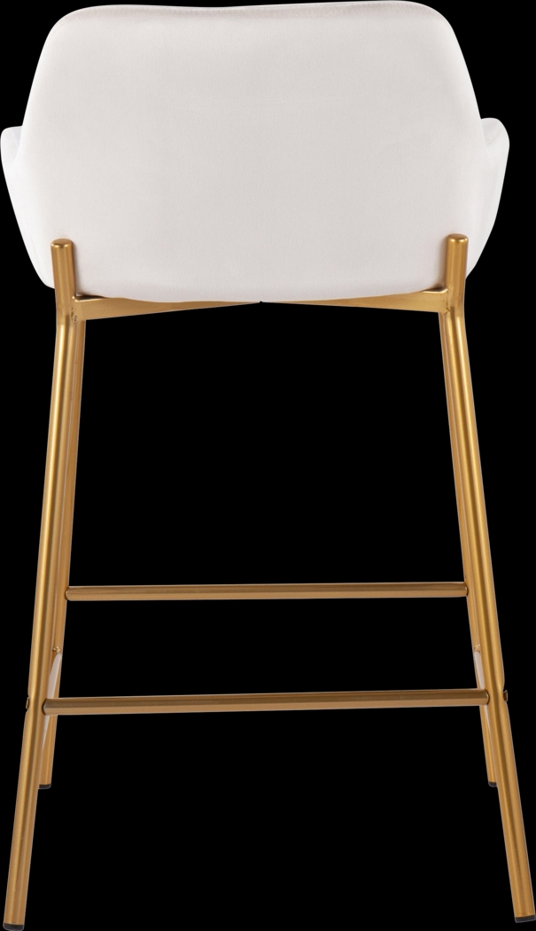 Rimcrest I White Velvet Counter Height Stool Set of 2 - Thumbnail - Image 5