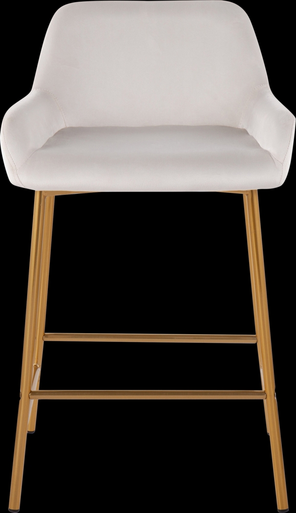 Rimcrest I White Velvet Counter Height Stool Set of 2 - Thumbnail - Image 6