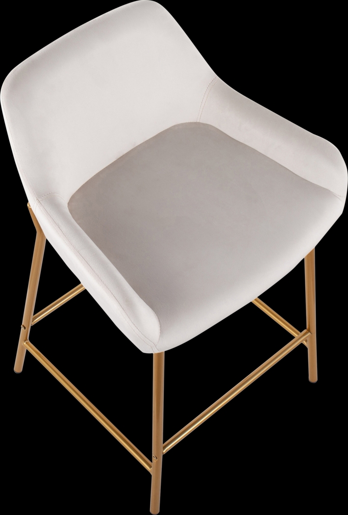 Rimcrest I White Velvet Counter Height Stool Set of 2 - Thumbnail - Image 7