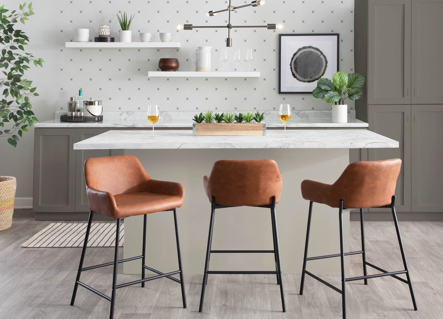 Rimcrest II Camel Counter Height Stool Set of 2 - Thumbnail - Image 8