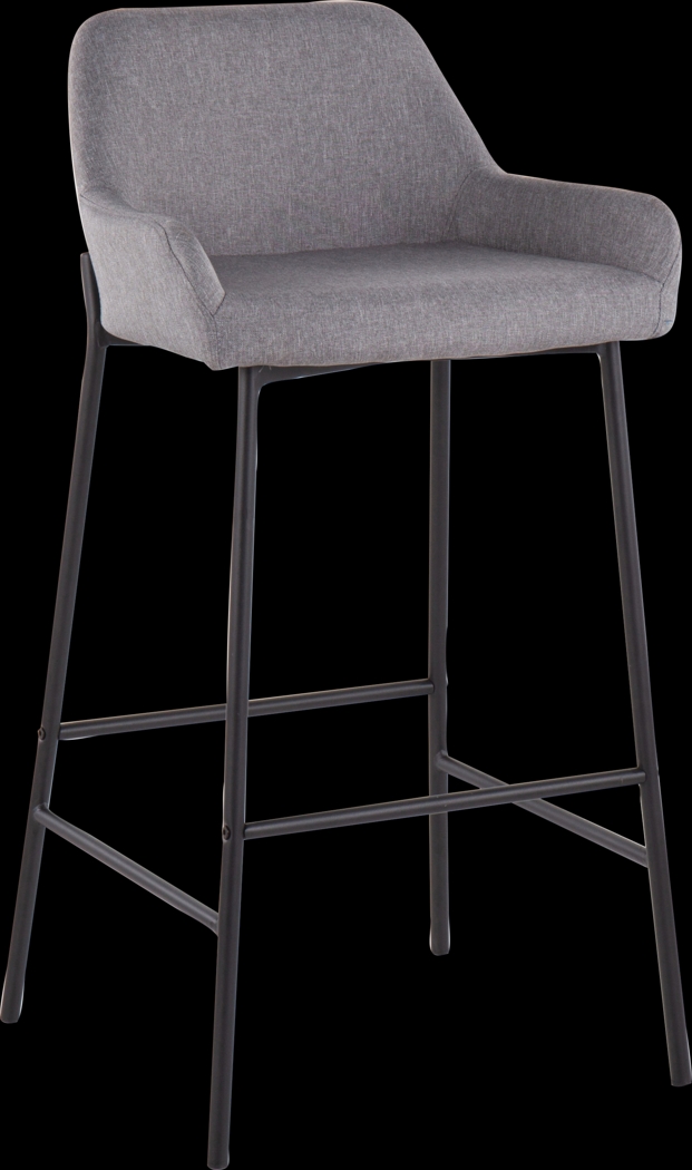Rimcrest II Gray Fabric Barstool Set of 2 - Thumbnail - Image 2