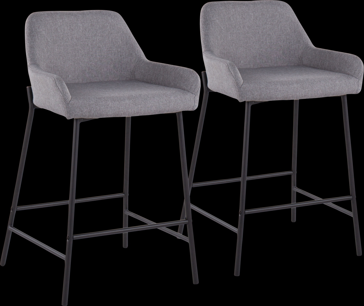Rimcrest II Gray Fabric Counter Height Stool Set of 2 - Thumbnail - Image 1