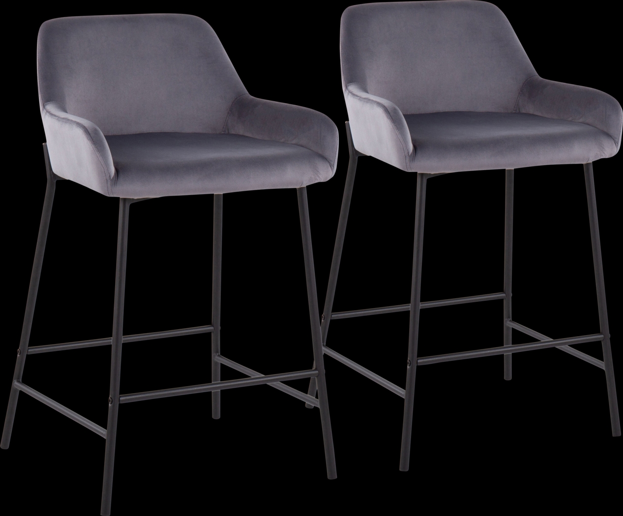 Rimcrest II Silver Counter Height Stool Set of 2 - Thumbnail - Image 1