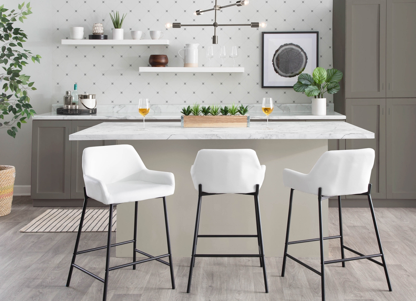 Rimcrest II White Counter Height Stool Set of 2 - Thumbnail - Image 8